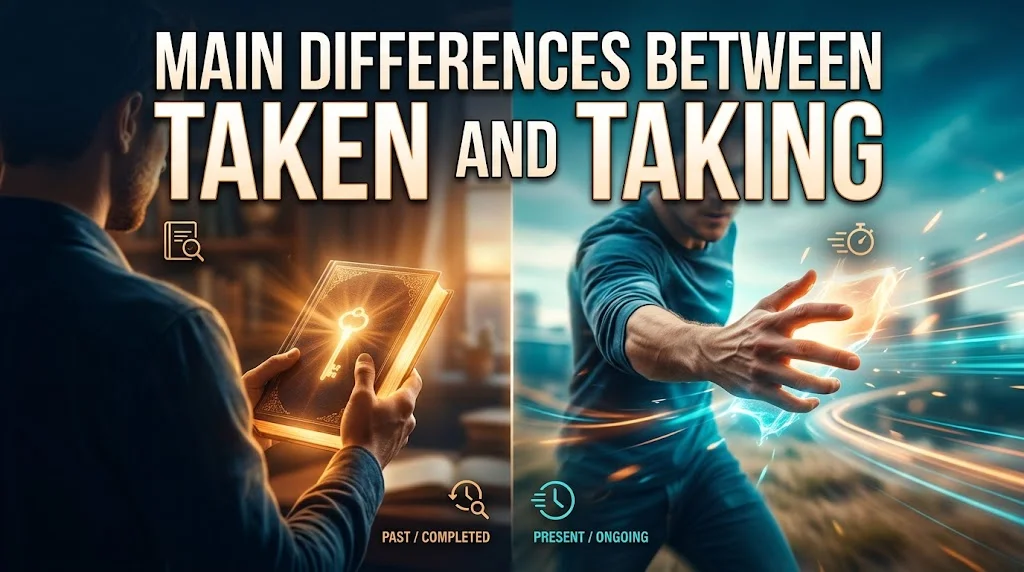Main Differences Between Taken and Taking