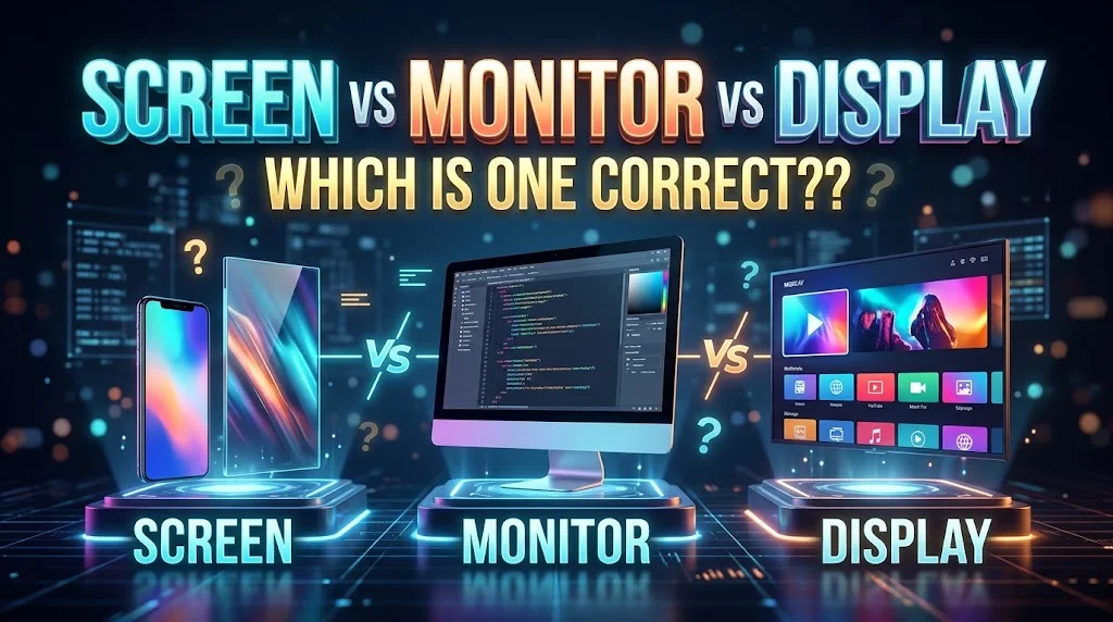 Screen Vs Monitor Vs Display